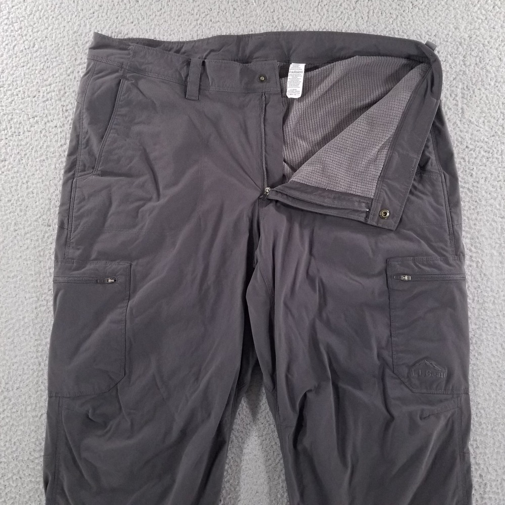 LL Bean Pants Mens 38x30 Gray Cresta Fleece Lined Hiking Performance Outdoor